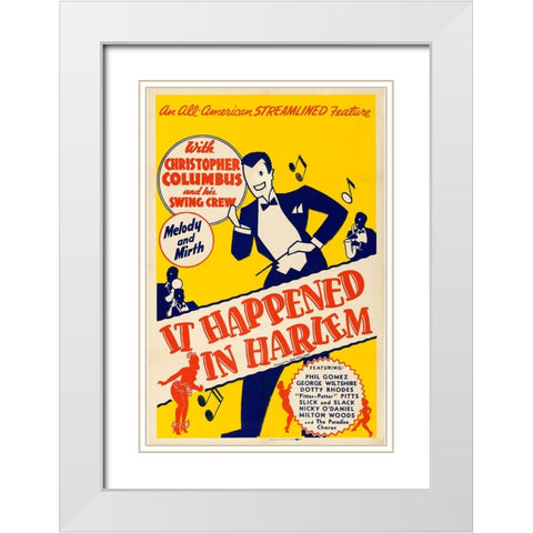 It Happened in Harlem White Modern Wood Framed Art Print with Double Matting by Vintage Hollywood Archive