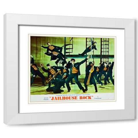 Jailhouse Rock-1957 White Modern Wood Framed Art Print with Double Matting by Vintage Hollywood Archive