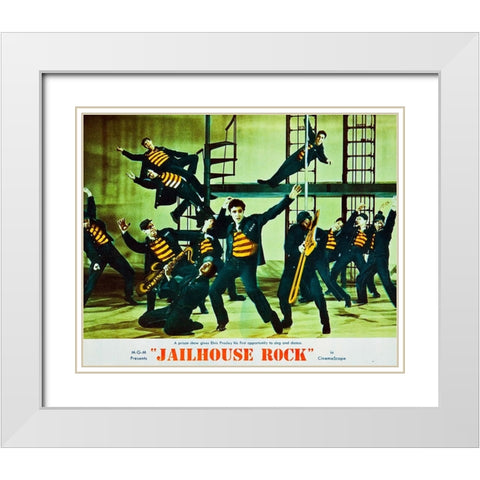 Jailhouse Rock-1957 White Modern Wood Framed Art Print with Double Matting by Vintage Hollywood Archive