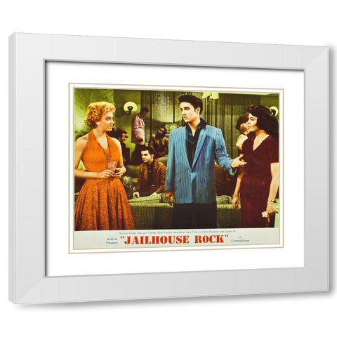 Jailhouse Rock-1957 White Modern Wood Framed Art Print with Double Matting by Vintage Hollywood Archive