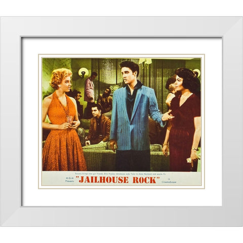 Jailhouse Rock-1957 White Modern Wood Framed Art Print with Double Matting by Vintage Hollywood Archive