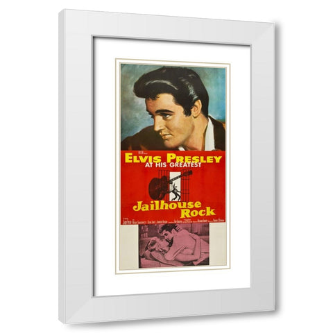 Jailhouse Rock-1957 White Modern Wood Framed Art Print with Double Matting by Vintage Hollywood Archive