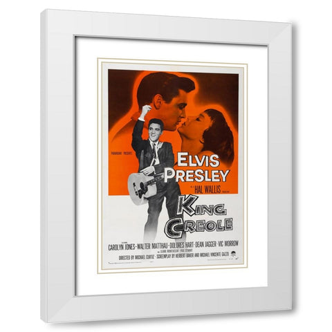 King Creole White Modern Wood Framed Art Print with Double Matting by Vintage Hollywood Archive