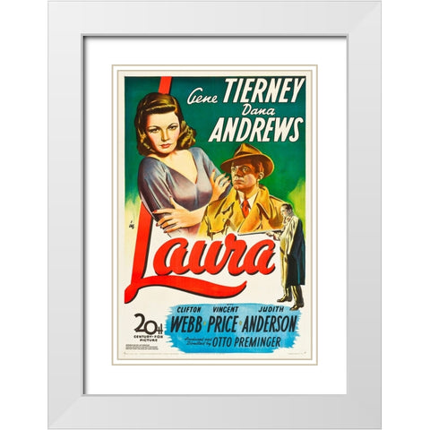 Laura-1944 White Modern Wood Framed Art Print with Double Matting by Vintage Hollywood Archive