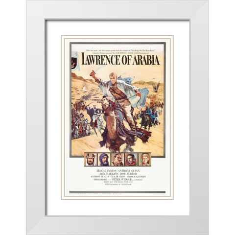 Lawrence of Arabia White Modern Wood Framed Art Print with Double Matting by Vintage Hollywood Archive