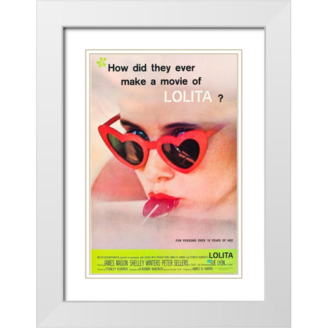 Lolita-1962 White Modern Wood Framed Art Print with Double Matting by Vintage Hollywood Archive