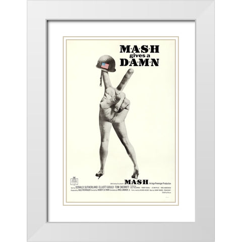 M A S H-1970 White Modern Wood Framed Art Print with Double Matting by Vintage Hollywood Archive