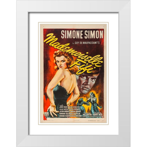 Mademoiselle Fifi-1944 White Modern Wood Framed Art Print with Double Matting by Vintage Hollywood Archive