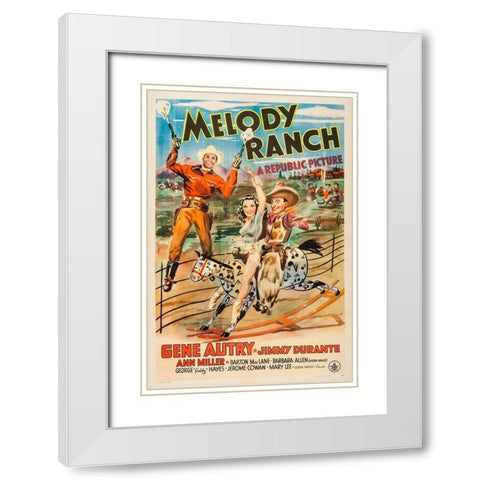 Melody Ranch-1940 White Modern Wood Framed Art Print with Double Matting by Vintage Hollywood Archive