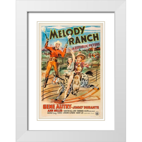 Melody Ranch-1940 White Modern Wood Framed Art Print with Double Matting by Vintage Hollywood Archive