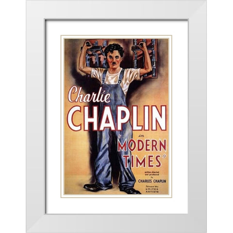 Modern Times White Modern Wood Framed Art Print with Double Matting by Vintage Hollywood Archive