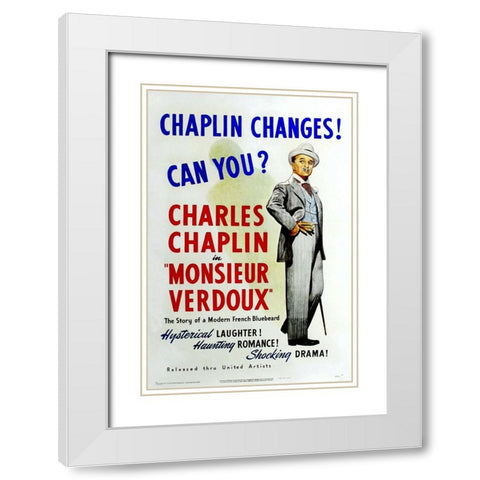 Monsieur Verdoux White Modern Wood Framed Art Print with Double Matting by Vintage Hollywood Archive