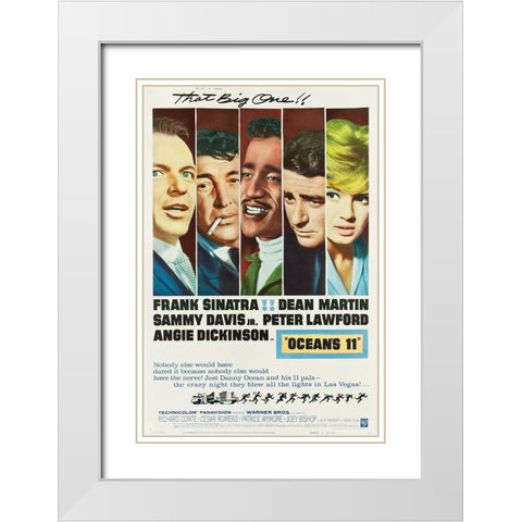 Oceans 11-1960 White Modern Wood Framed Art Print with Double Matting by Vintage Hollywood Archive