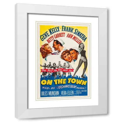 On the Town-1949 White Modern Wood Framed Art Print with Double Matting by Vintage Hollywood Archive