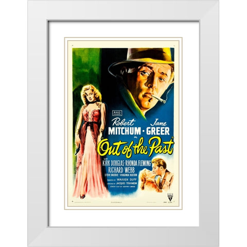 Out of the Past-1947 White Modern Wood Framed Art Print with Double Matting by Vintage Hollywood Archive