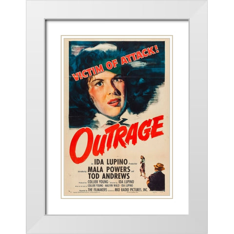 Outrage-1950 White Modern Wood Framed Art Print with Double Matting by Vintage Hollywood Archive