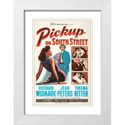 Pickup on South Street-1953 White Modern Wood Framed Art Print with Double Matting by Vintage Hollywood Archive
