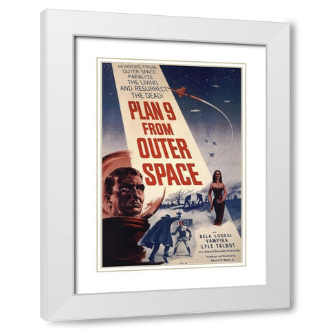 Plan nine from Outer Space White Modern Wood Framed Art Print with Double Matting by Vintage Hollywood Archive
