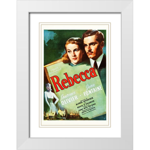 Rebecca-1939 White Modern Wood Framed Art Print with Double Matting by Vintage Hollywood Archive