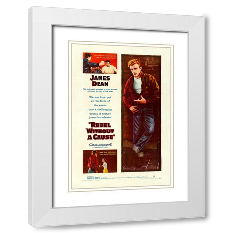 Rebel without a Cause-1955 White Modern Wood Framed Art Print with Double Matting by Vintage Hollywood Archive