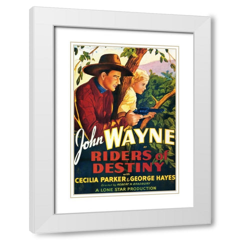 Riders of Destiny-1933 White Modern Wood Framed Art Print with Double Matting by Vintage Hollywood Archive