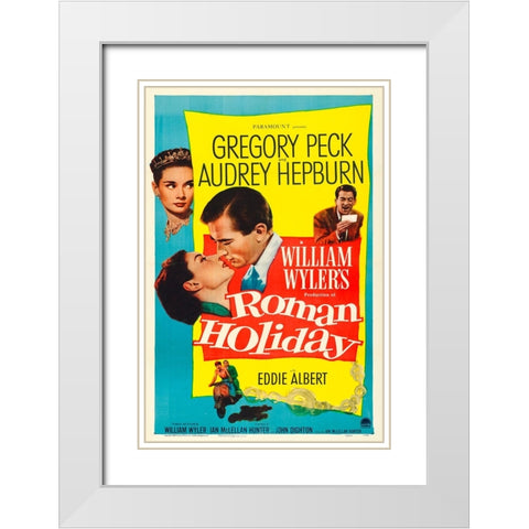 Roman Holiday-1953 White Modern Wood Framed Art Print with Double Matting by Vintage Hollywood Archive