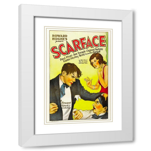 Scarface-1932 White Modern Wood Framed Art Print with Double Matting by Vintage Hollywood Archive