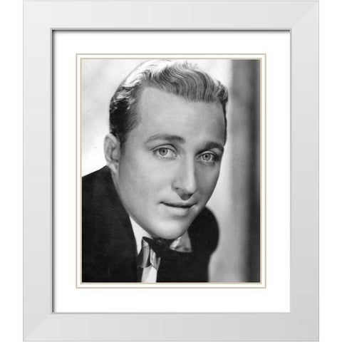 Bing Crosby-1930 White Modern Wood Framed Art Print with Double Matting by Vintage Music Archive
