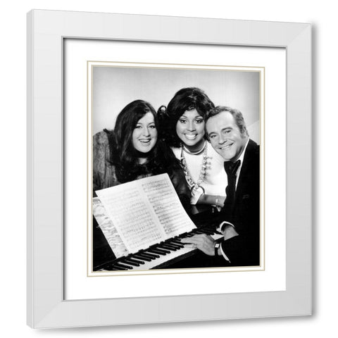 Cass Elliot-Diahann Carroll-Jack Lemmon-1973 White Modern Wood Framed Art Print with Double Matting by Vintage Music Archive
