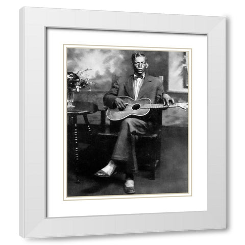 Charley Patton-1929 White Modern Wood Framed Art Print with Double Matting by Vintage Music Archive