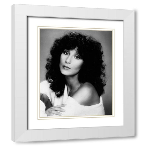 Cher Casablanca White Modern Wood Framed Art Print with Double Matting by Vintage Music Archive