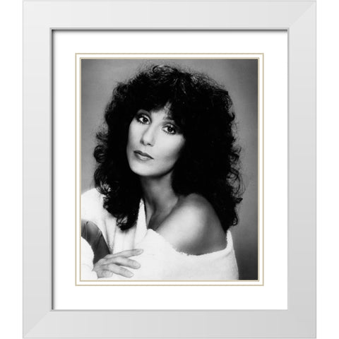 Cher Casablanca White Modern Wood Framed Art Print with Double Matting by Vintage Music Archive