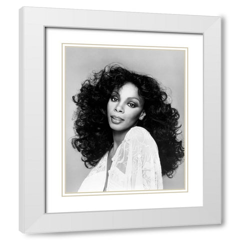 Donna Summer-1977 White Modern Wood Framed Art Print with Double Matting by Vintage Music Archive