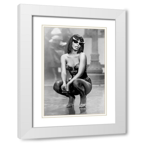 Donna Summer-1980 White Modern Wood Framed Art Print with Double Matting by Vintage Music Archive