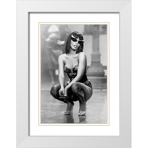 Donna Summer-1980 White Modern Wood Framed Art Print with Double Matting by Vintage Music Archive