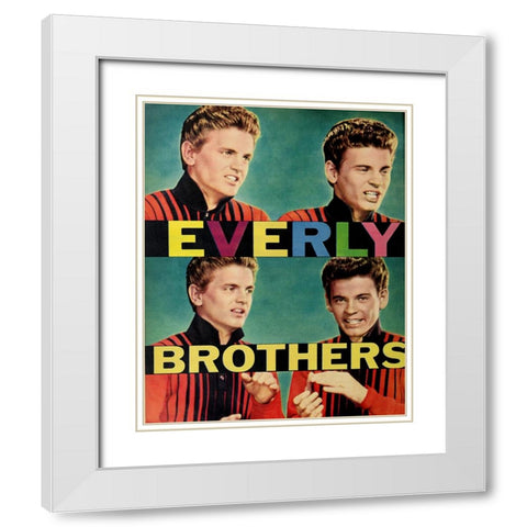 Everly Brothers-1958 White Modern Wood Framed Art Print with Double Matting by Vintage Music Archive
