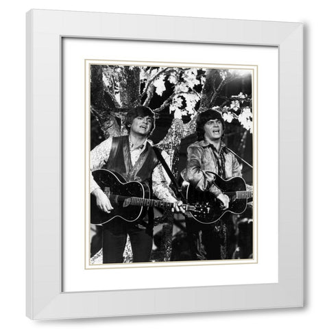 Everly Brothers-1970 White Modern Wood Framed Art Print with Double Matting by Vintage Music Archive