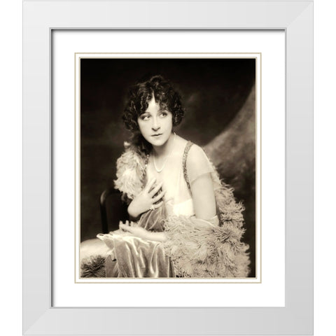 Fanny Brice-Ziegfeld Follies-1910 White Modern Wood Framed Art Print with Double Matting by Vintage Music Archive