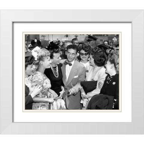 Frank Sinatra-1943 White Modern Wood Framed Art Print with Double Matting by Vintage Music Archive