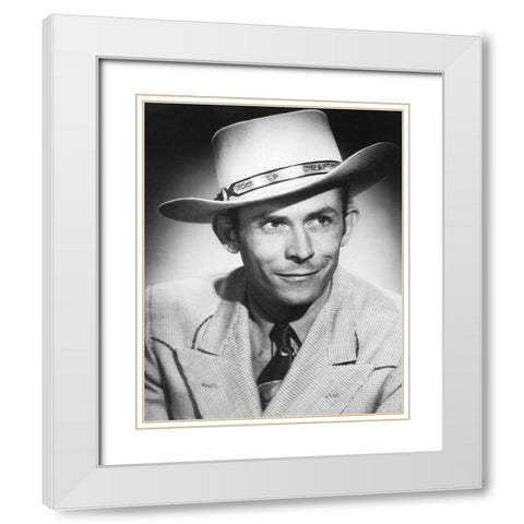 Hank Williams White Modern Wood Framed Art Print with Double Matting by Vintage Music Archive