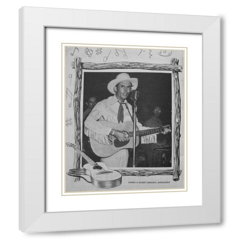 Hank Williams White Modern Wood Framed Art Print with Double Matting by Vintage Music Archive
