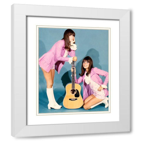 Jennie and Terrie Frankel-1972 White Modern Wood Framed Art Print with Double Matting by Vintage Music Archive