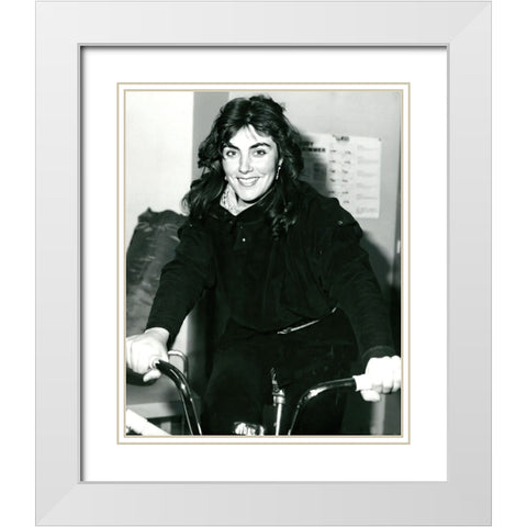 Laura Branigan White Modern Wood Framed Art Print with Double Matting by Vintage Music Archive