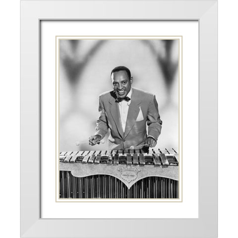 Lionel Hampton White Modern Wood Framed Art Print with Double Matting by Vintage Music Archive