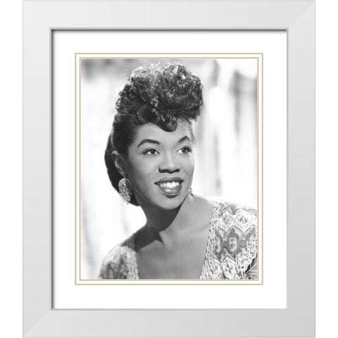 Sarah Vaughan-1955 White Modern Wood Framed Art Print with Double Matting by Vintage Music Archive