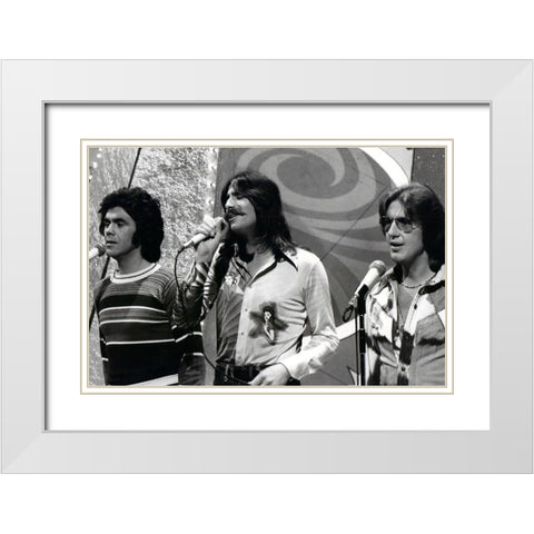 Three Dog Night-1975 White Modern Wood Framed Art Print with Double Matting by Vintage Music Archive