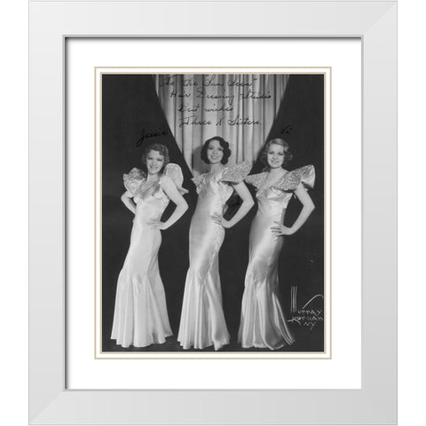 Three X Sisters White Modern Wood Framed Art Print with Double Matting by Vintage Music Archive