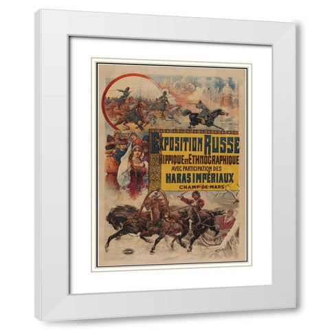 Russia White Modern Wood Framed Art Print with Double Matting by Worlds Fair Posters