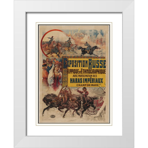Russia White Modern Wood Framed Art Print with Double Matting by Worlds Fair Posters
