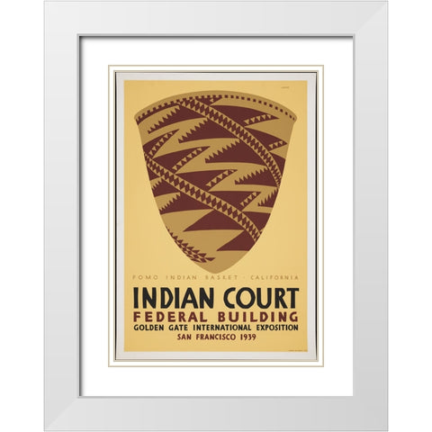 San Francisco-1939-Pomo Indian California White Modern Wood Framed Art Print with Double Matting by Worlds Fair Posters